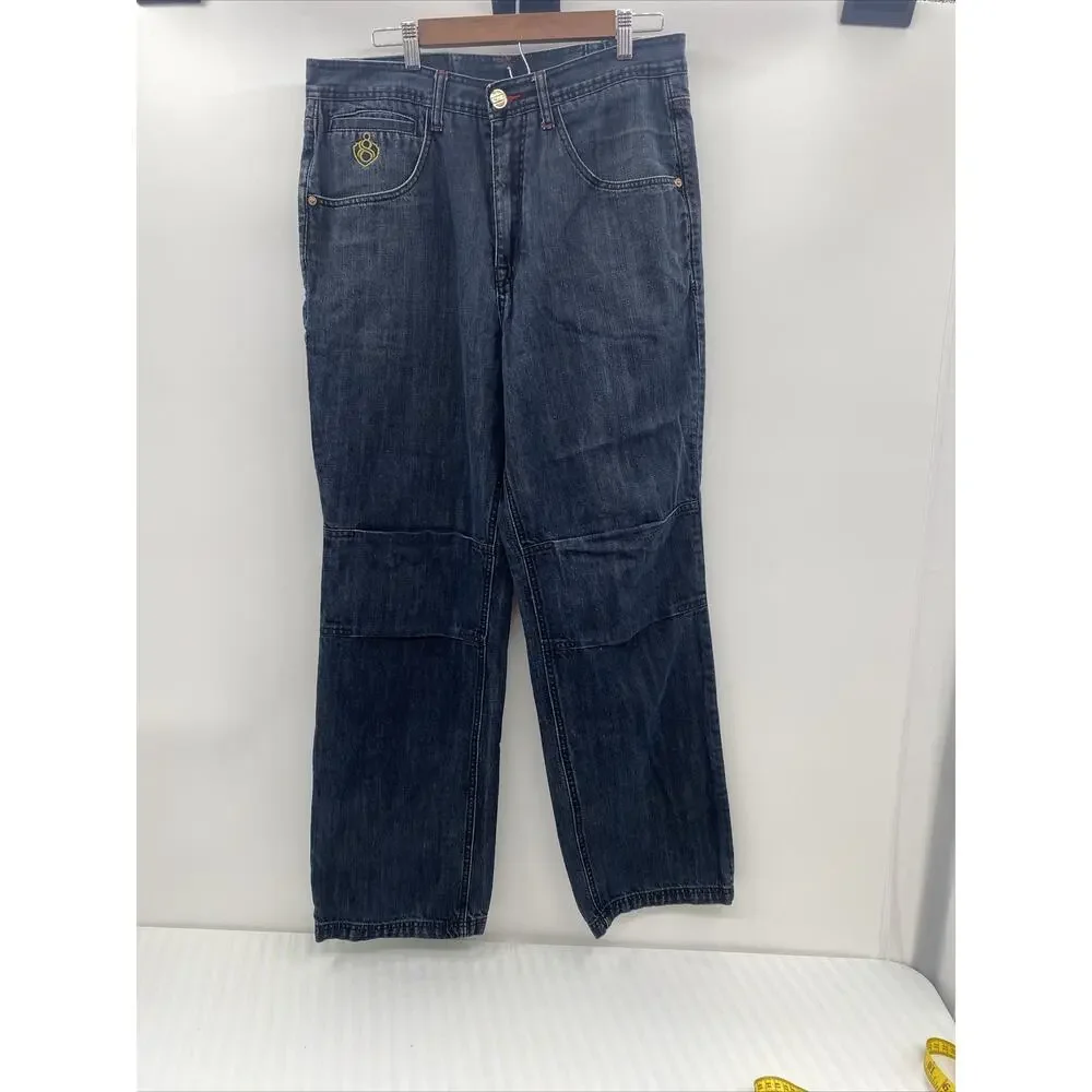 8732 Eight 732 Men's Sz Actual 34x32 Tag 36x34 Dark Wash Embroidered Denim Jeans